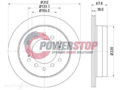 PSR17544 Disc Rotor - Toyota Rear 312mm (PAIR)