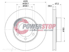PSR17866 Disc Rotor - Toyota Front 319mm (PAIR)