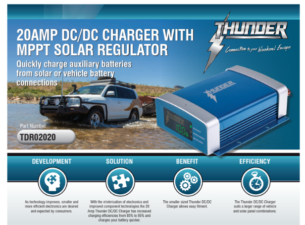 DC to DC Charger 20A with Solar Regulator