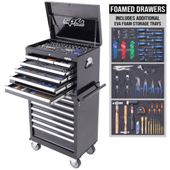 TOOLKIT 293PC METRIC/SAE - BLACK 14 DRAWER CUSTOM SERIES FOAMED