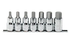 SOCKET RAIL SET 1/2"DR 7PC METRIC INHEX