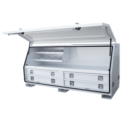 TRUCK BOX FULL DOOR 4 DRAWER - WHITE 1350MM