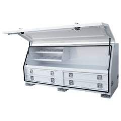 TRUCK BOX FULL DOOR 4 DRAWER - WHITE 1735MM