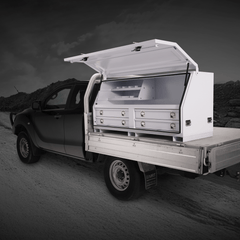 TRUCK BOX FULL DOOR 4 DRAWER - WHITE 1350MM