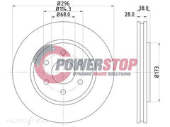 PSR17785 Disc Rotor - Nissan Front 295.6mm (PAIR)