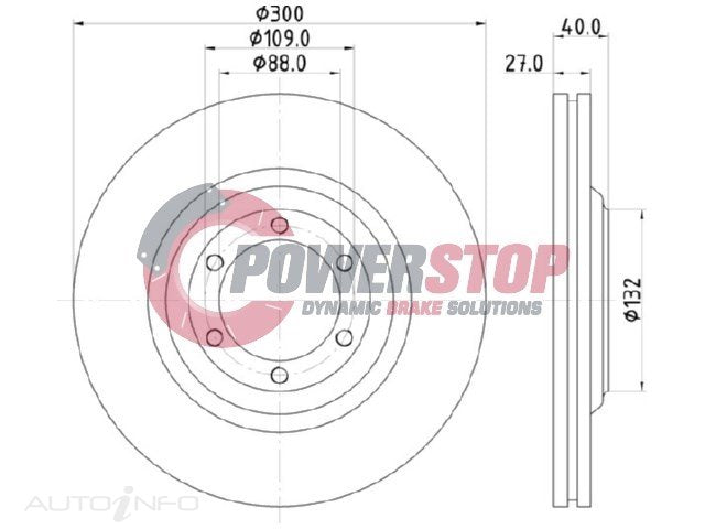 PSR17727 Disc Rotor - Holden/D-MAX Front 300mm (EACH)