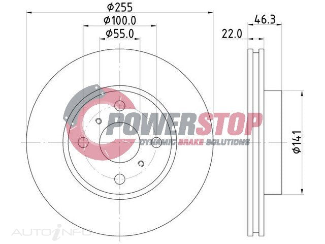 PSR17867 Disc Rotor - Toyota Front 255mm (EACH)