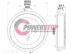 PSD14181 Brake Drum - Toyota Rear 200mm (EACH)