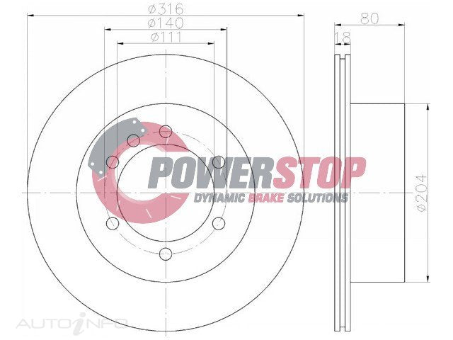 PSR17410 Disc Rotor - Nissan Rear 315mm (EACH)