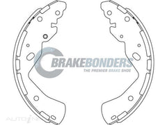 N1822 Brake Shoes - Ford / Mazda / Nissan 270mm (SET)