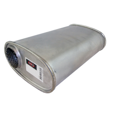 Redback 8" x 5" Oval Turbo Flow Muffler – 18" Long, 1 3/4" Offset/Centre