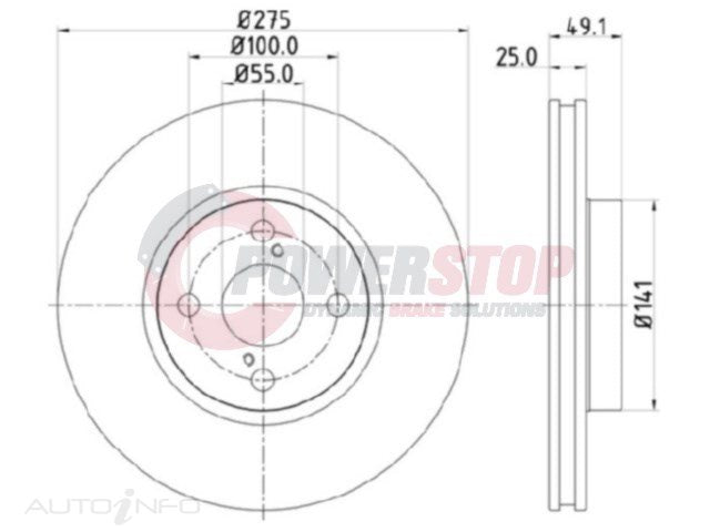 PSR17514 Disc Rotor - Toyota Front 275mm (EACH)