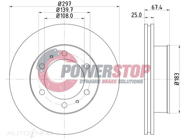 PSR17864 Disc Rotor - Toyota Front 297mm (EACH)