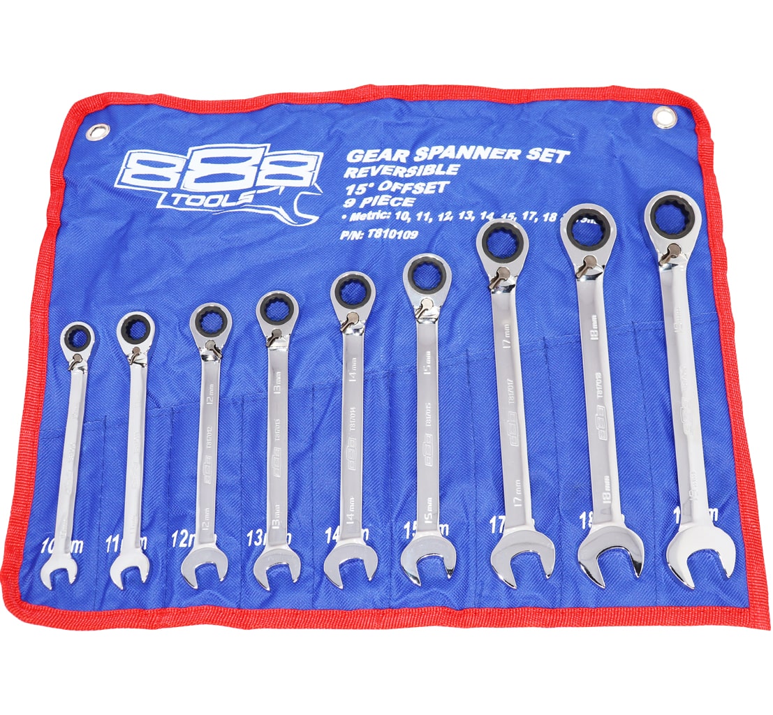 SPANNER SET GEAR ROE REVERSIBLE METRIC 9PC