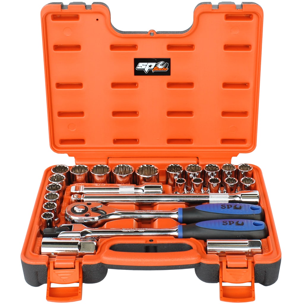 SOCKET SET 1/2DR 12PT 26PC METRIC/SAE IN X-CASE