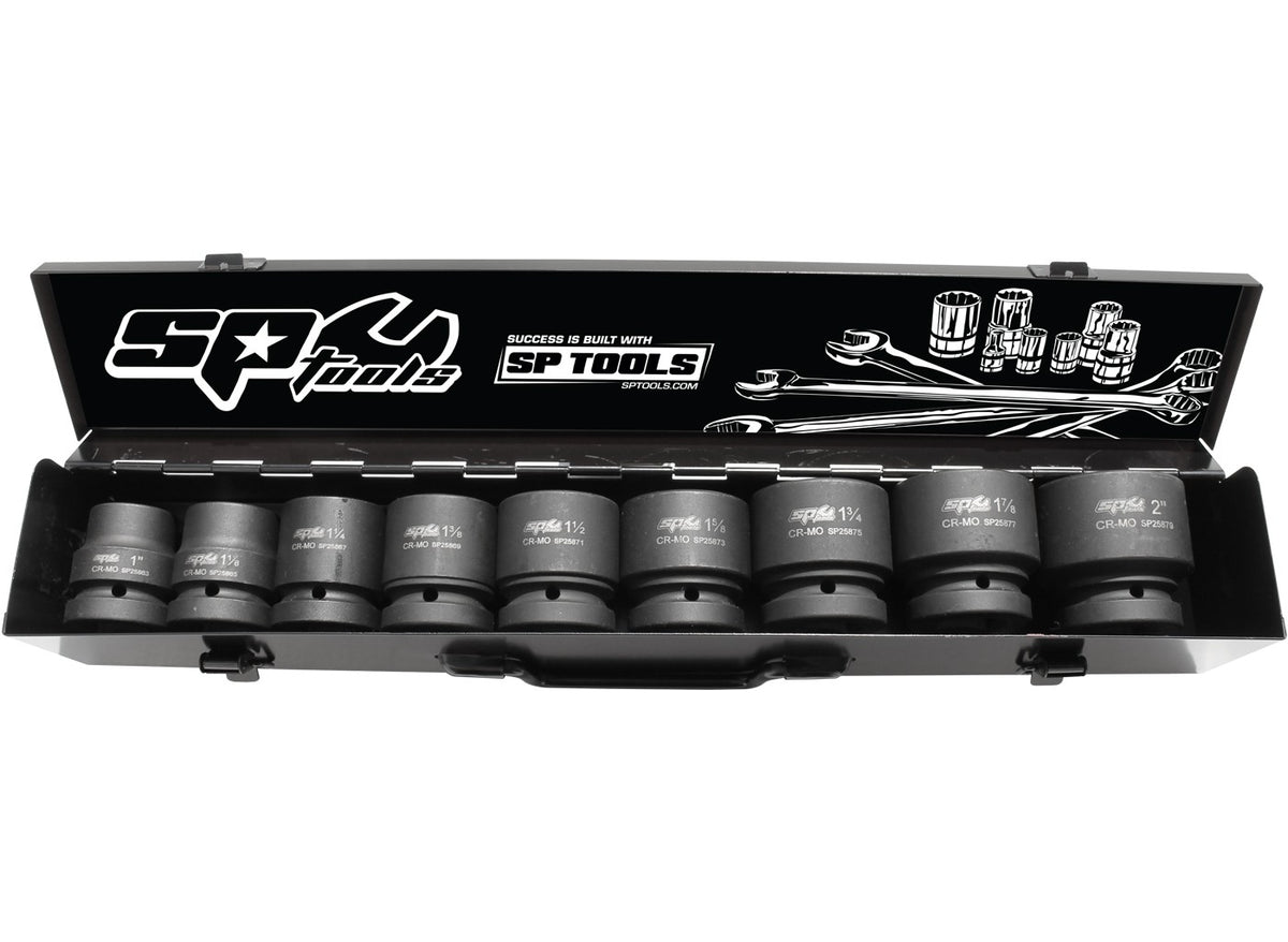 SOCKET SET IMPACT 1"DR 6PT 9PC SAE
