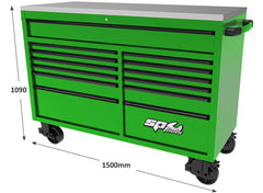 465PC TOOLKIT METRIC/SAE - 13 DRAWER GREEN USA SERIES