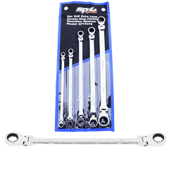 SET SPANNER EX LONG FLEX DOUBLE RING 72T GEARDRIVE 5PC SAE