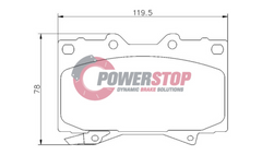 PS1365-4WD Powerstop Disc Pads Titanium 4WD - Toyota Front (SET)